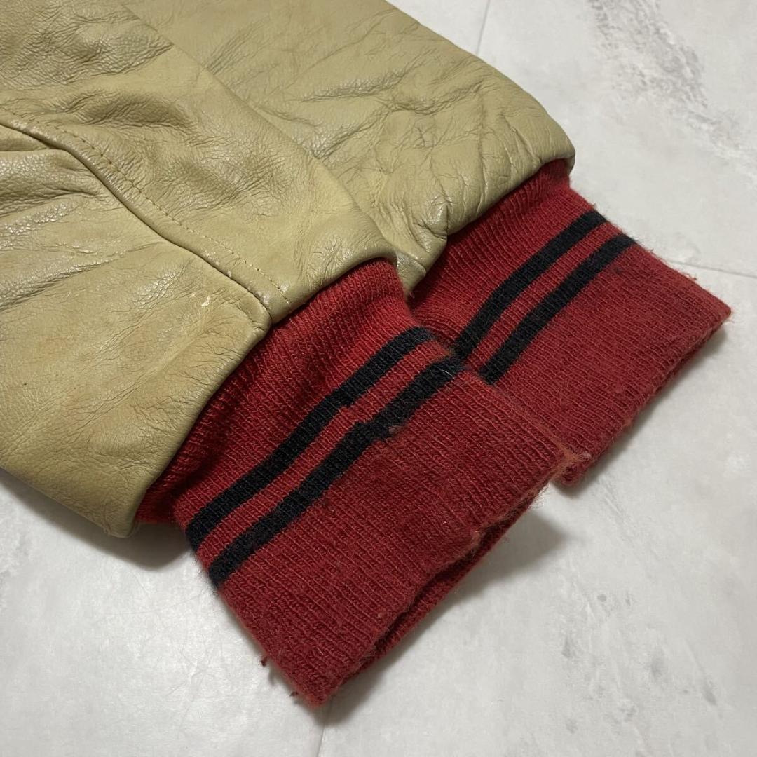 70s GOLDEN THREAD BRILL BROS 袖革 スタジャン