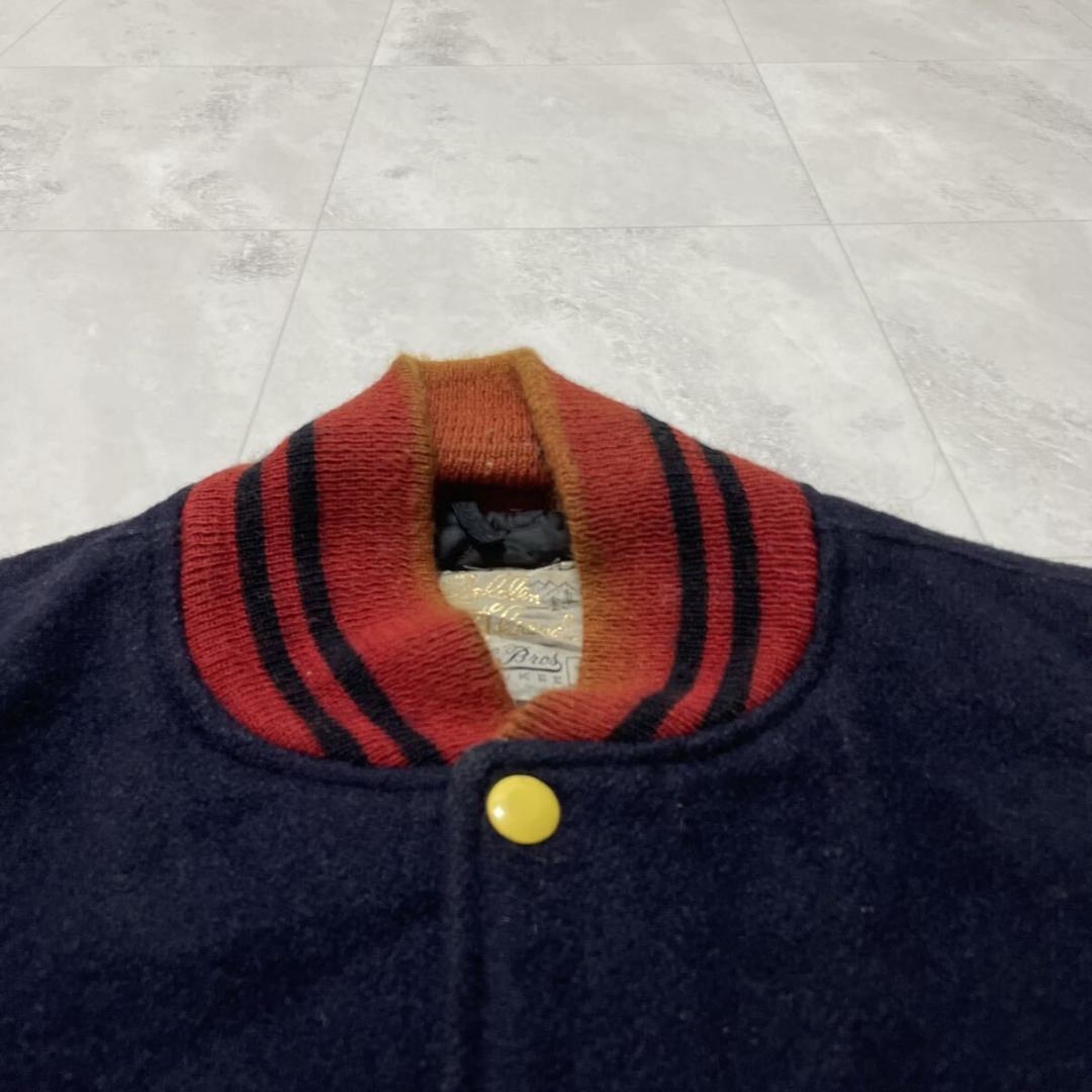 70s GOLDEN THREAD BRILL BROS 袖革 スタジャン