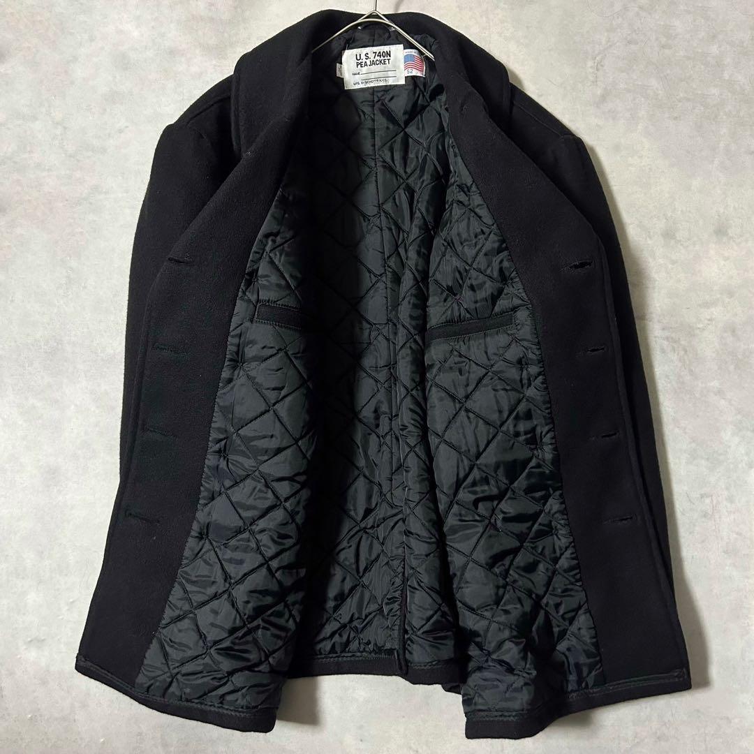 希少サイズ52 SCHOTT メルトンウール ピーコート 米国製 肉厚 ダブル