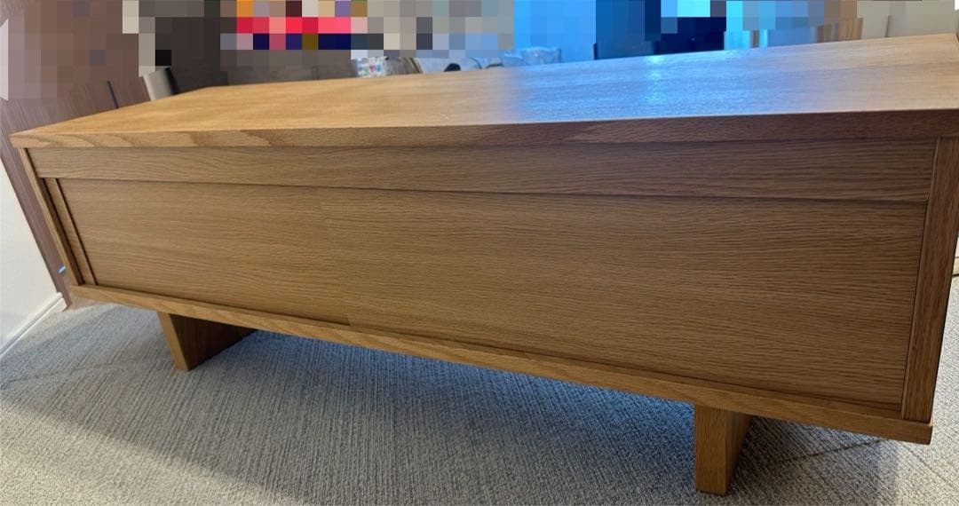 無印良品　【廃盤】テレビ台　オーク材AVラック薄型（引戸）・幅110cm