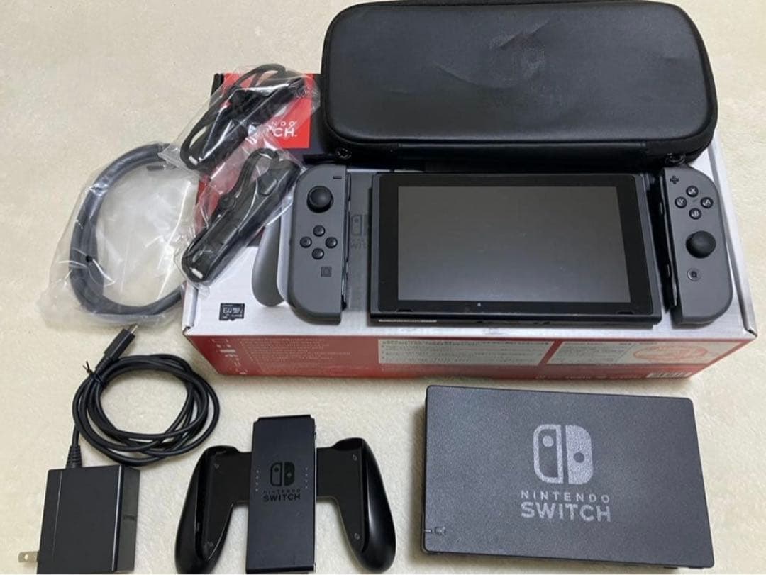 Nintendo Switch グレー　64GBのsdカード、スイッチケース付き