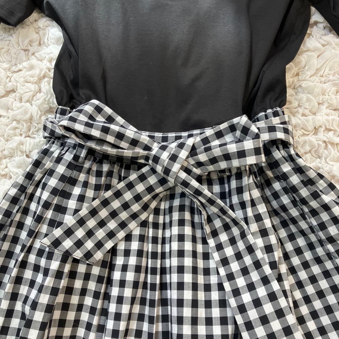 極美品　ケイトスペード　半袖ワンピース 160cm ギンガムチェック