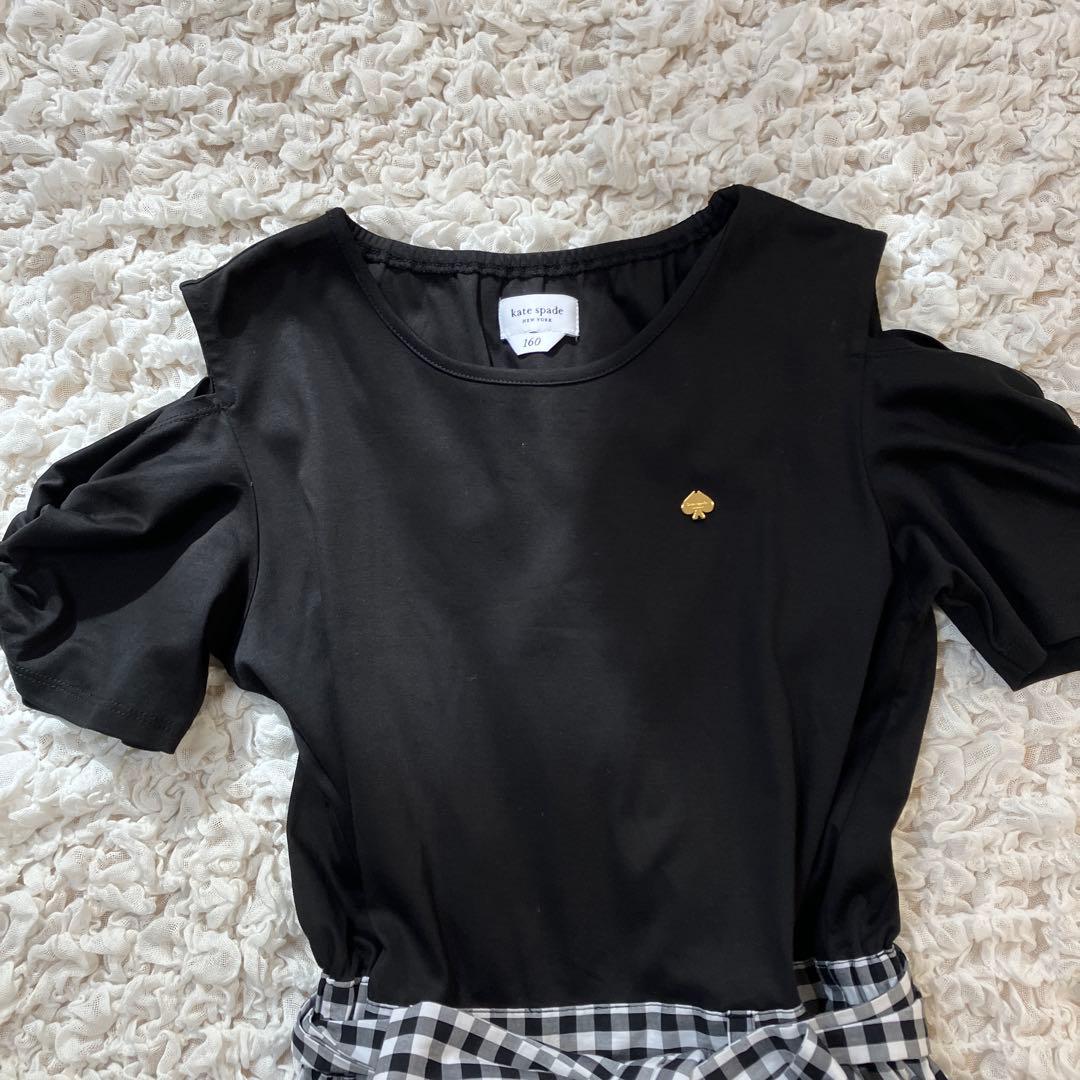 極美品　ケイトスペード　半袖ワンピース 160cm ギンガムチェック