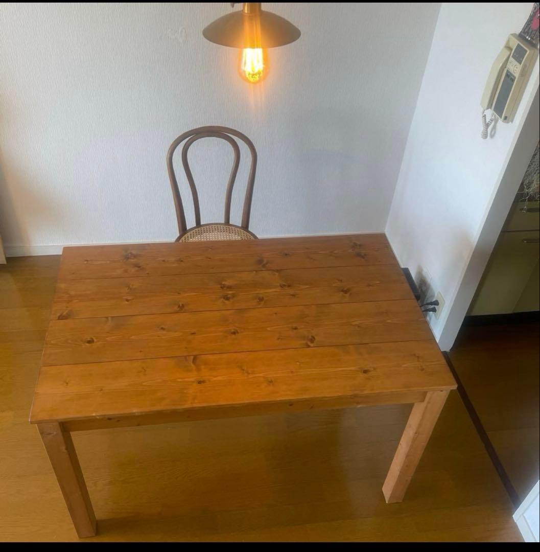 こーん ハンドメイド 無垢材　ダイニングテーブル 北欧デンマークスタイル