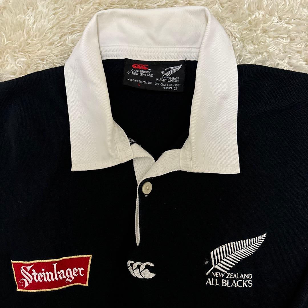 90s ビンテージ　オールブラックス　カンタベリー　ラガーシャツ　Lサイズ