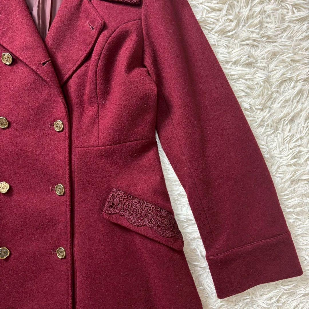 axes femme バッスル風ロングコート ワイン Mサイズ