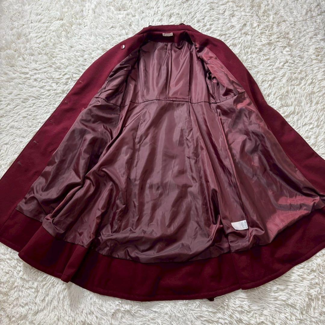 axes femme バッスル風ロングコート ワイン Mサイズ
