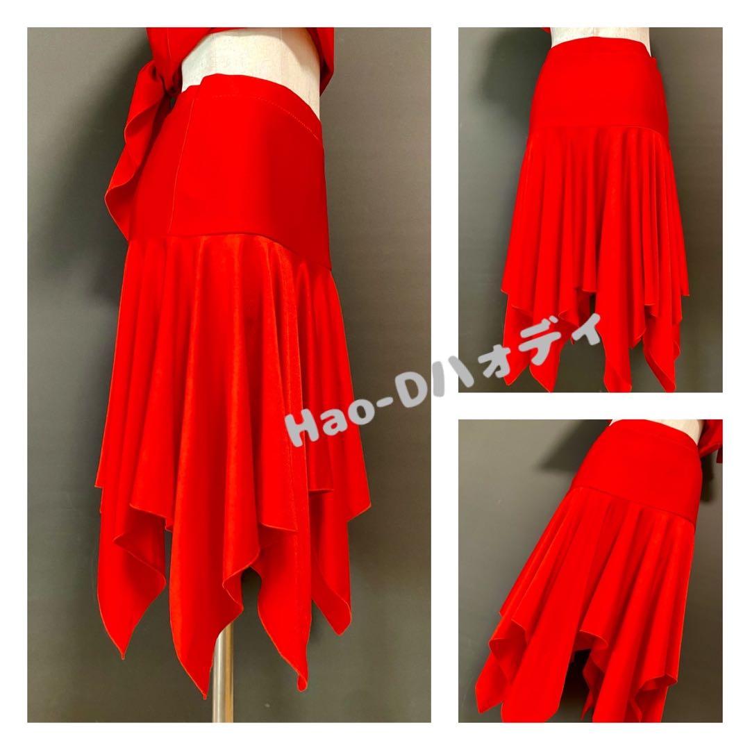 社交ダンス★新作★レッスンウェア★オリジナル★赤2点セット