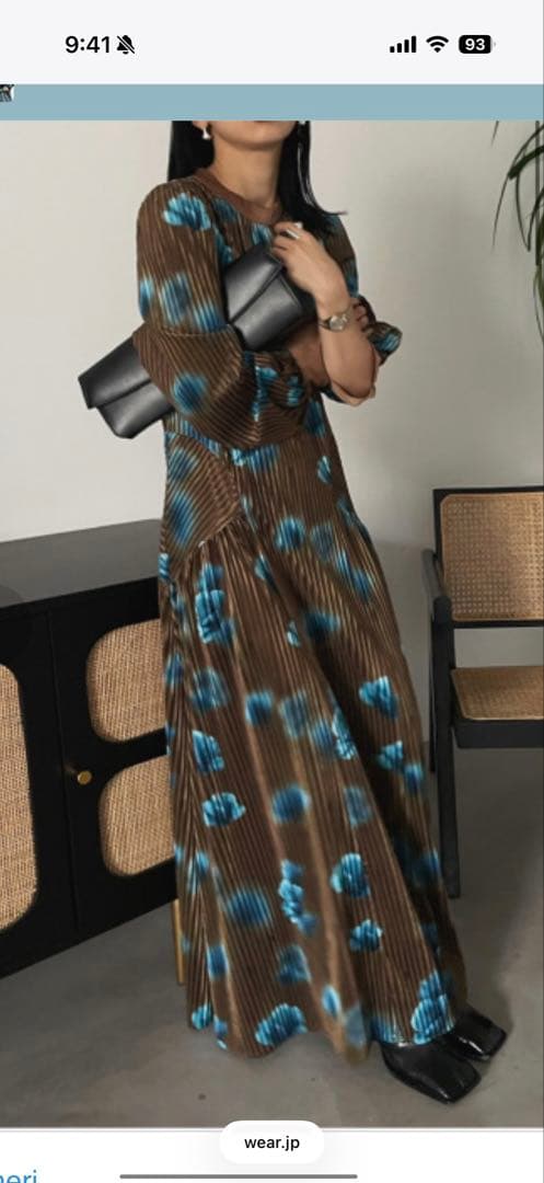 【Ameri VINTAGE】MILA VELOUR CUT DRESS M