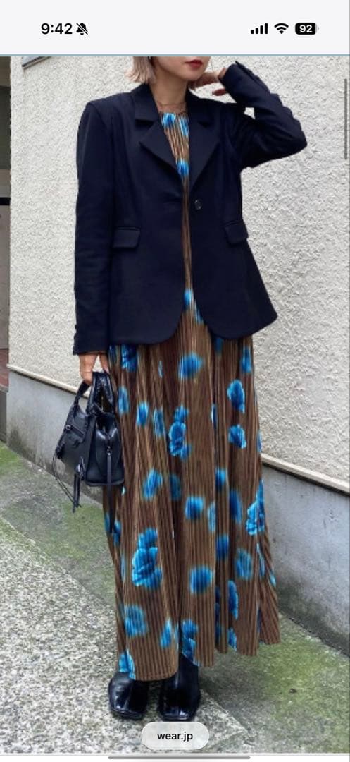 【Ameri VINTAGE】MILA VELOUR CUT DRESS M