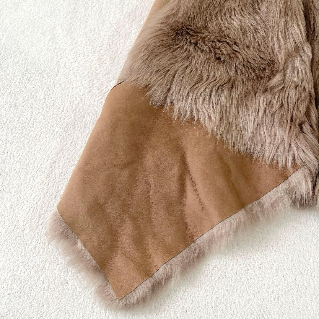 ★カールドノヒュー★高級ムートンベスト ジレ ブラウンS(ほぼフリーサイズ)