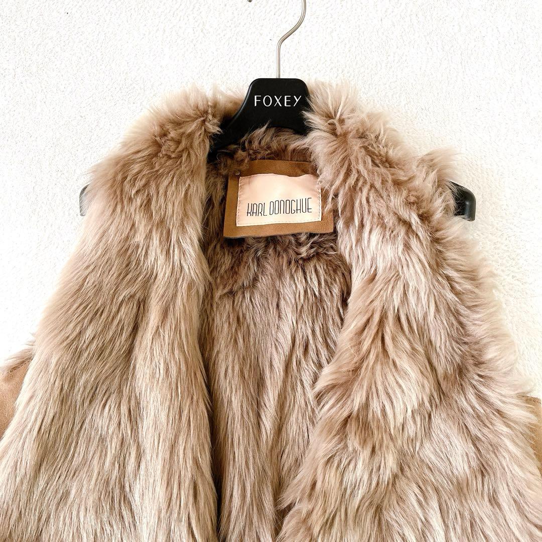 ★カールドノヒュー★高級ムートンベスト ジレ ブラウンS(ほぼフリーサイズ)