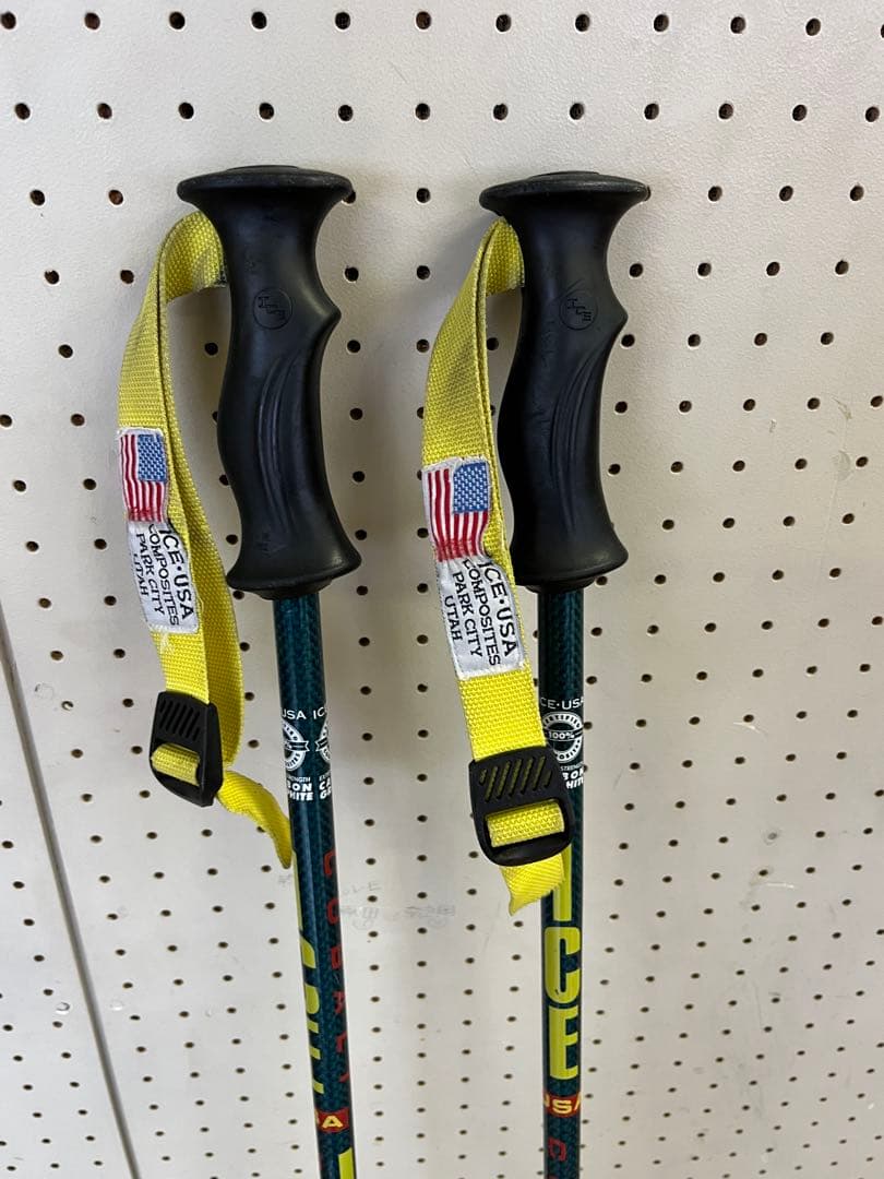 【訳あり】ICE USA コバルトコンプ カーボングラファイト スキー ストック