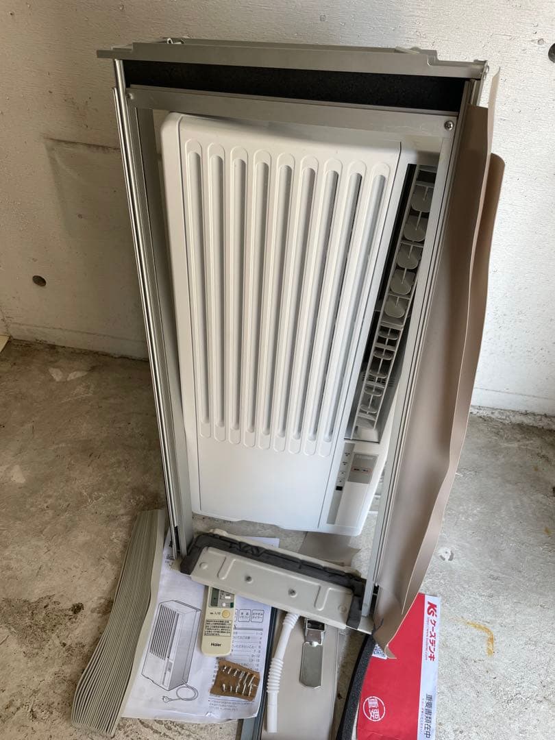 Haier ハイアール 窓エアコン ウインドエアコン JA-16W窓枠付き