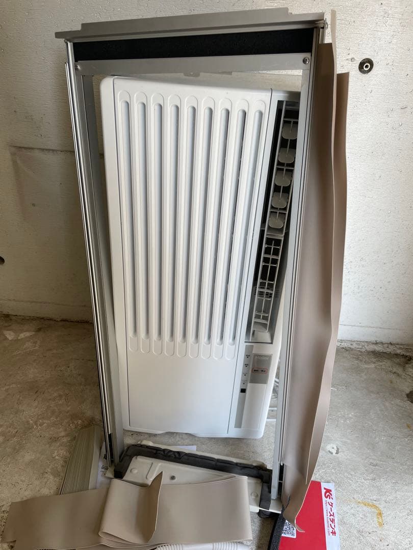 Haier ハイアール 窓エアコン ウインドエアコン JA-16W窓枠付き