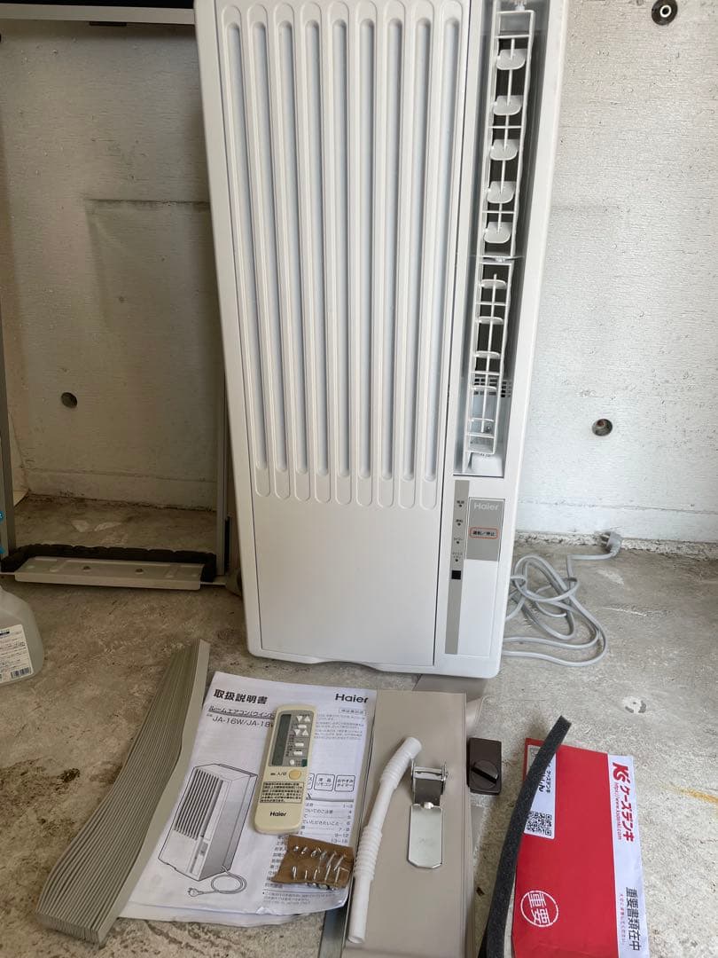 Haier ハイアール 窓エアコン ウインドエアコン JA-16W窓枠付き