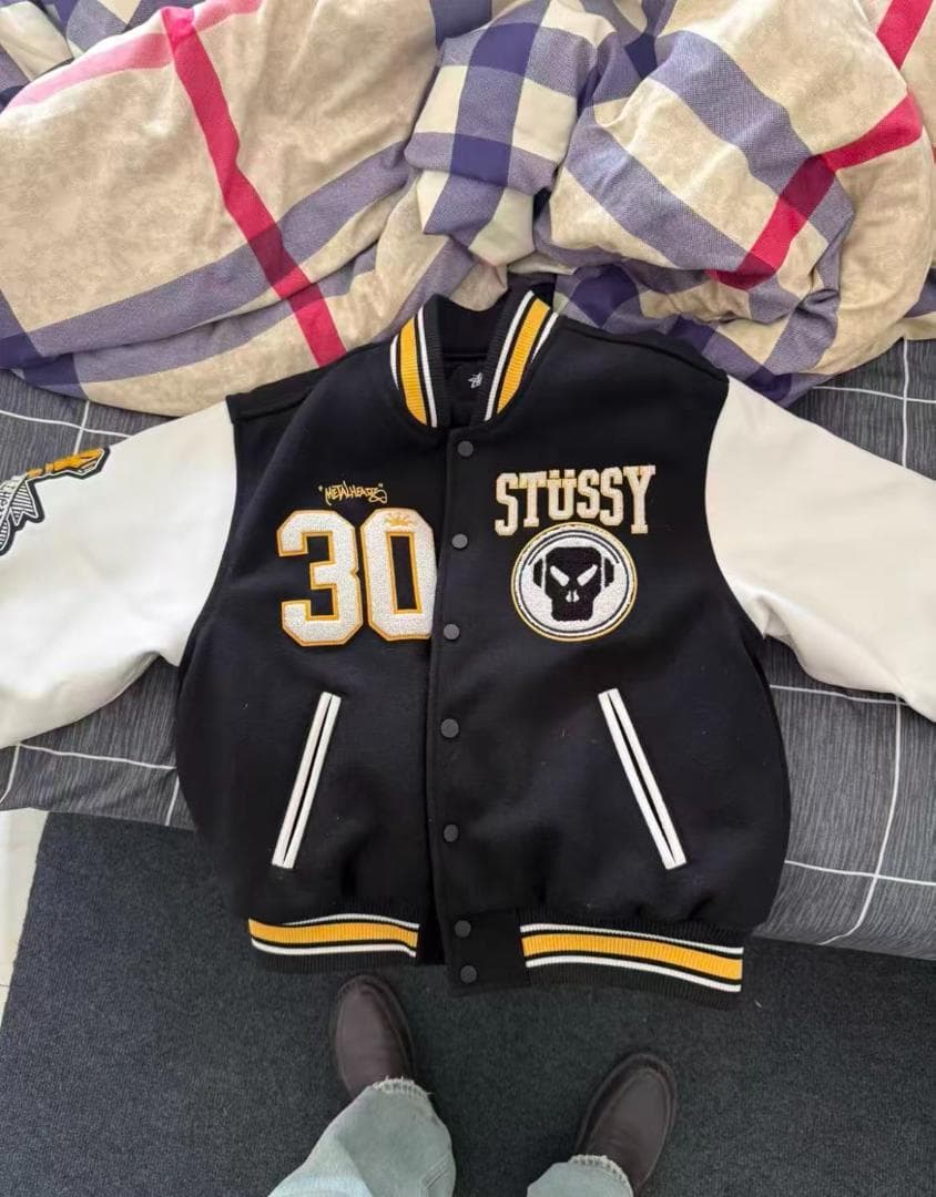 STÜSSY スタジャン サイズM 黒/白