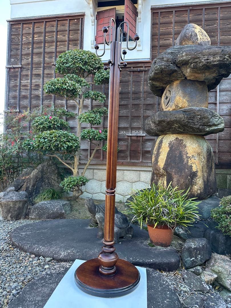 カリモク ポールハンガー ポールラック ハンガーラック 帽子掛け レトロ i4※