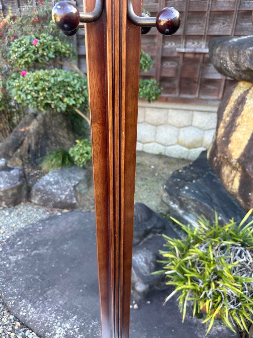 カリモク ポールハンガー ポールラック ハンガーラック 帽子掛け レトロ i4※