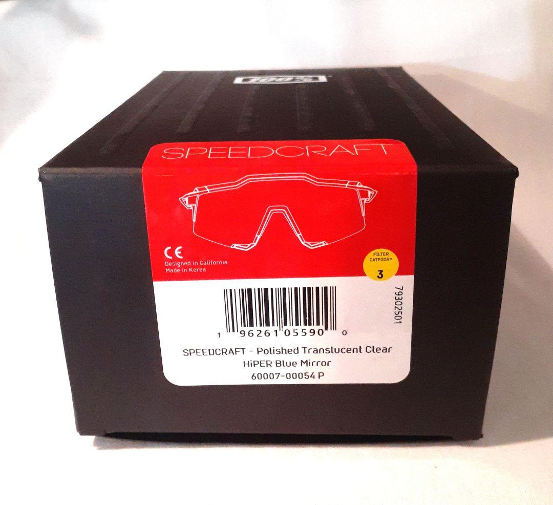 100% SPEEDCRAFT クリア ブルー ワンハンドレッド サングラス