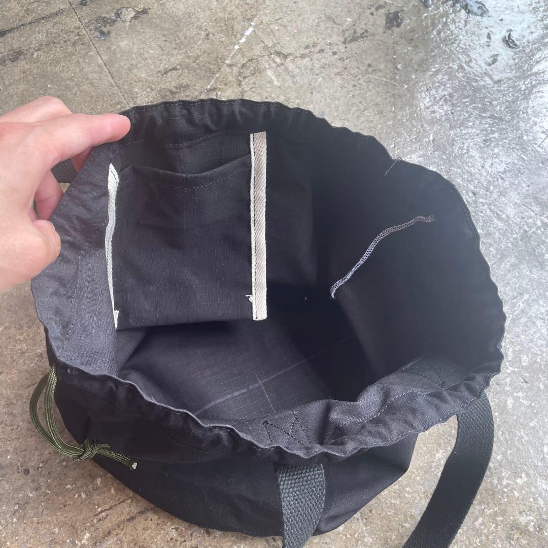 【巾着トートバッグ】ブラック/リップストップ　ミリタリー　USARMY