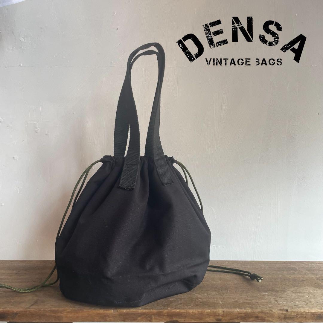 【巾着トートバッグ】ブラック/リップストップ　ミリタリー　USARMY