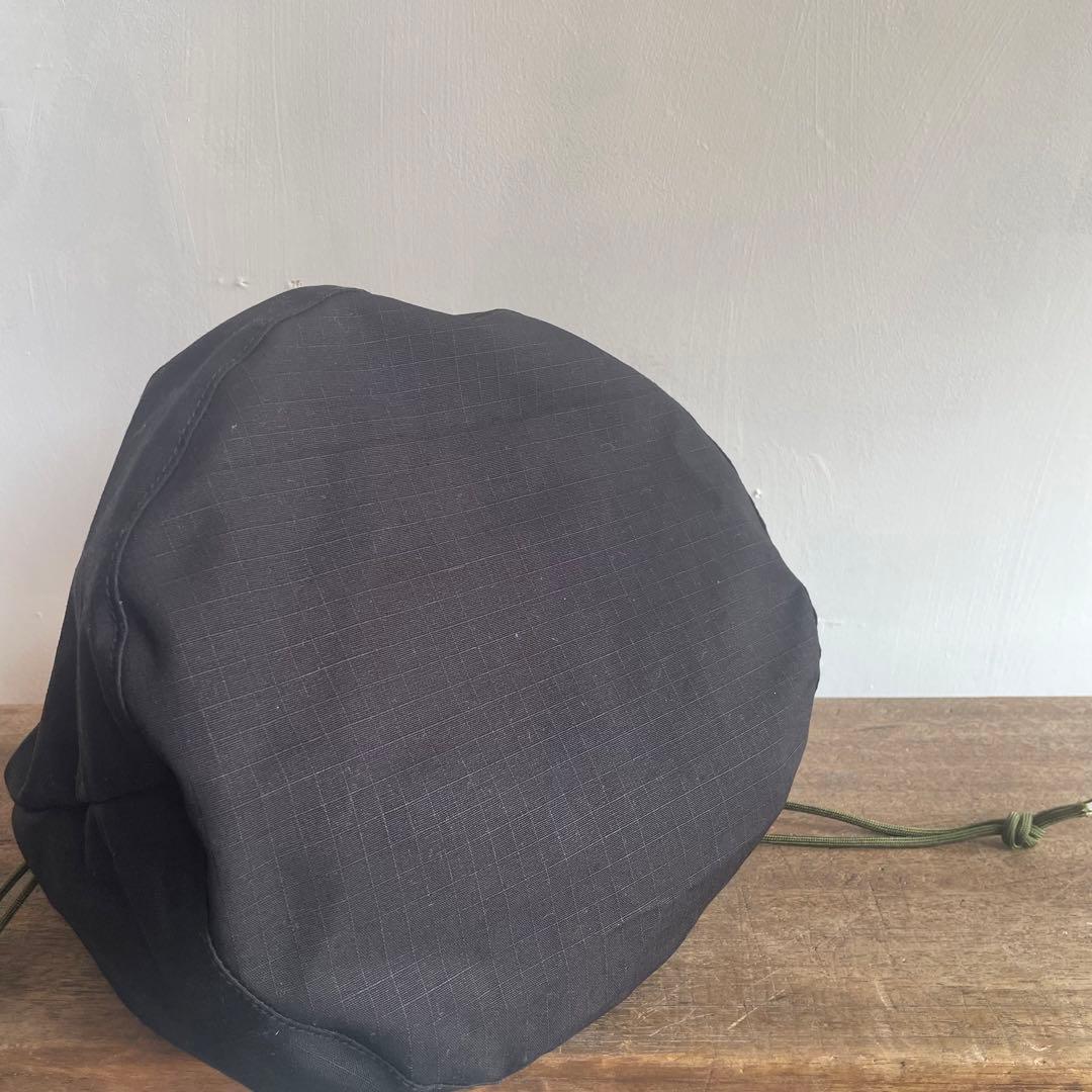 【巾着トートバッグ】ブラック/リップストップ　ミリタリー　USARMY