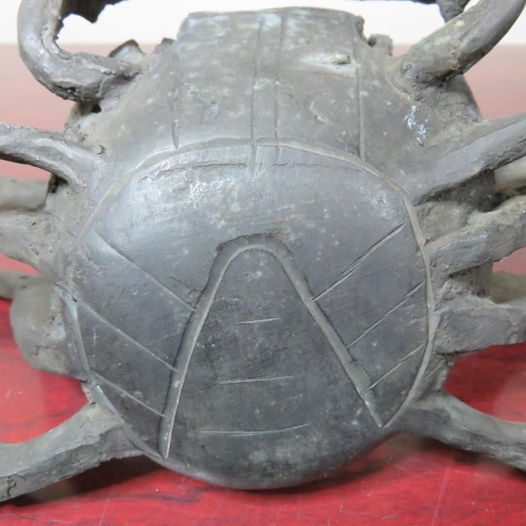 カニ 金物 蓋置 大 茶道具 真鍮 縁起物 置物 茶会