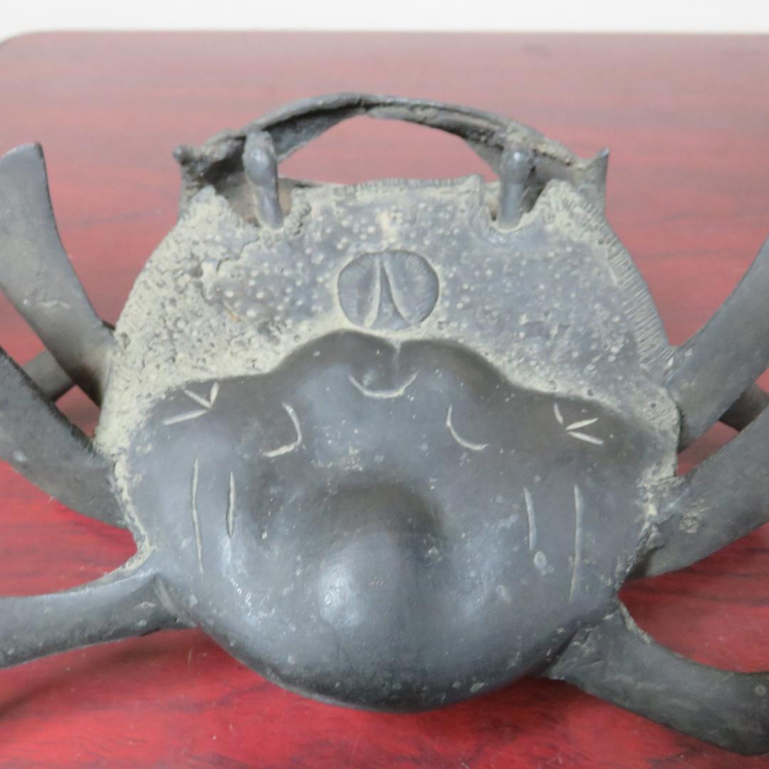 カニ 金物 蓋置 大 茶道具 真鍮 縁起物 置物 茶会