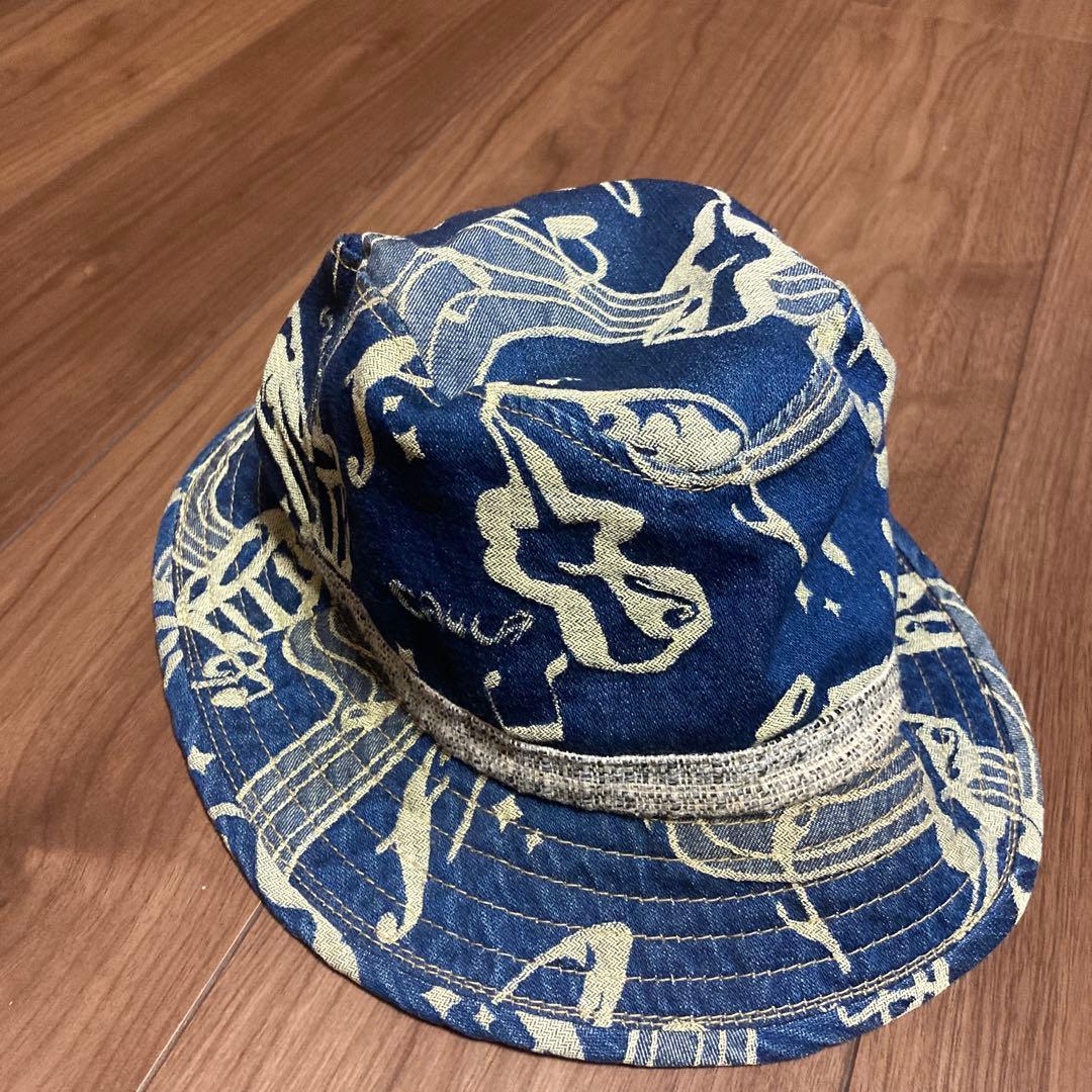 ca4la カシラ　音楽モチーフ音符楽器 デニムハット　覆面レスラータグ