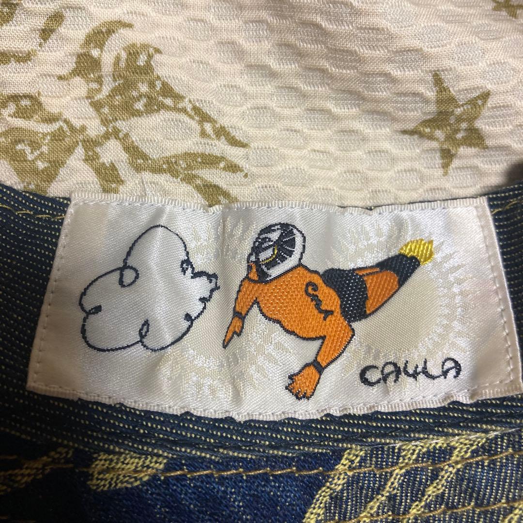 ca4la カシラ　音楽モチーフ音符楽器 デニムハット　覆面レスラータグ