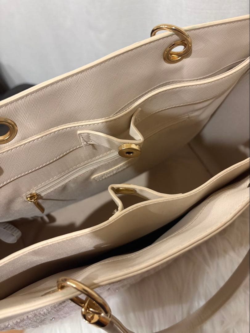 ロゼミューズ tweedquilting bigtote トートバッグ ピンク