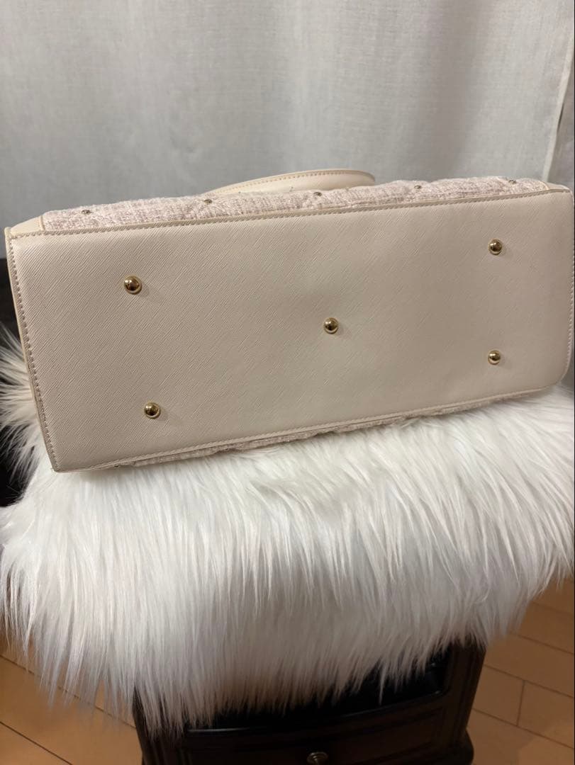 ロゼミューズ tweedquilting bigtote トートバッグ ピンク