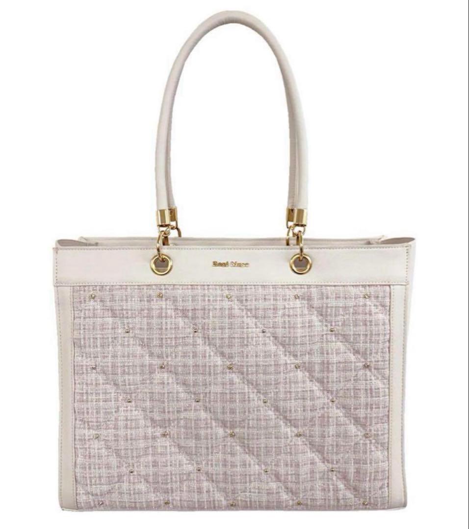 ロゼミューズ tweedquilting bigtote トートバッグ ピンク