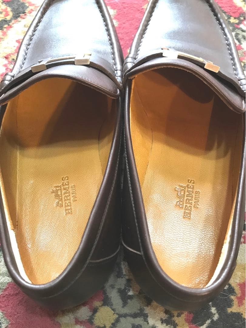 再値下げ❗️エルメス　メンズ　ローファー　コンスタンス　ダークブラウン　40サイズ