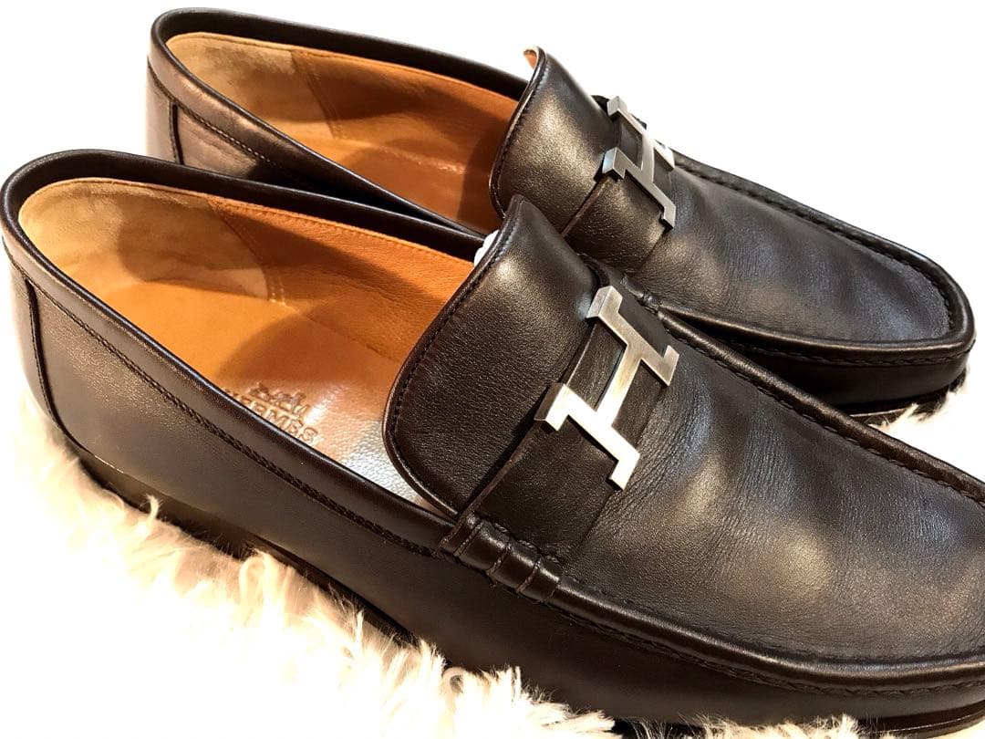 再値下げ❗️エルメス　メンズ　ローファー　コンスタンス　ダークブラウン　40サイズ