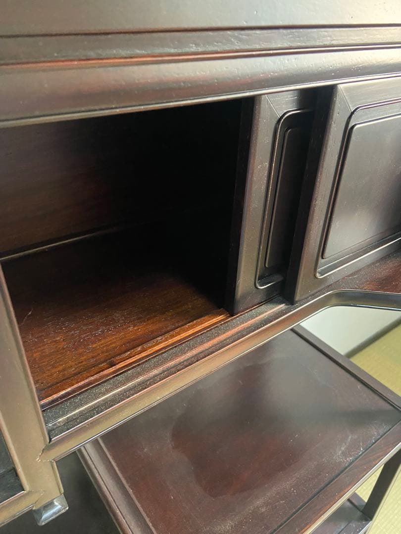 高級　茶箪笥 和家具 茶棚 飾り棚 煎茶道具 唐木 ①