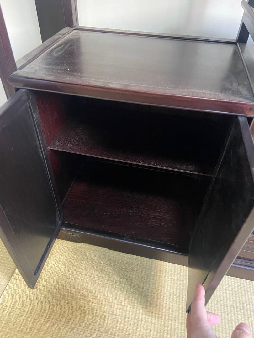 高級　茶箪笥 和家具 茶棚 飾り棚 煎茶道具 唐木 ①