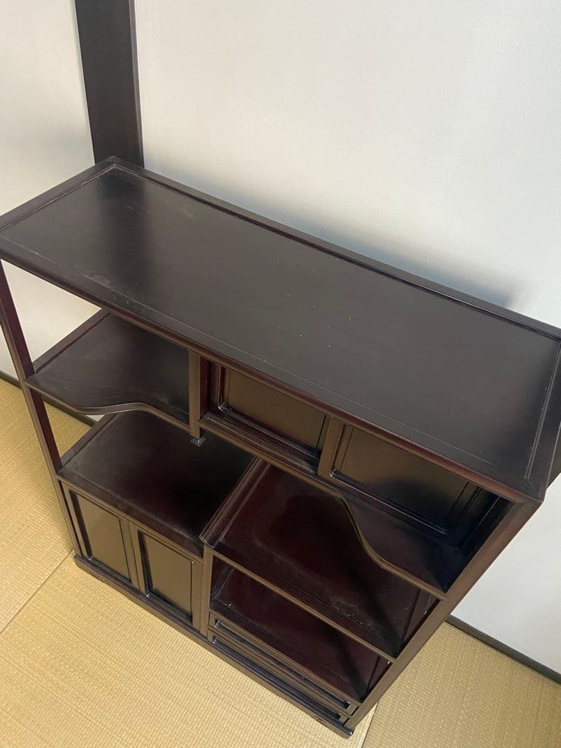 高級　茶箪笥 和家具 茶棚 飾り棚 煎茶道具 唐木 ①