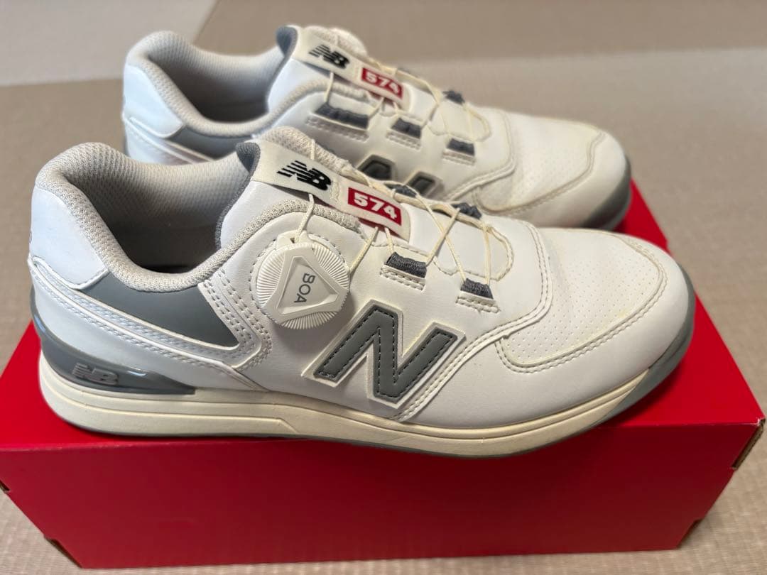 値下げ！New Balance 574 ゴルフシューズ ホワイト23.5cm