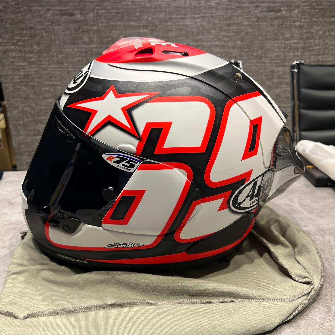 Arai R75 RX-7Vフルフェイスヘルメット 赤黒ニッキーヘイデンレプリカ