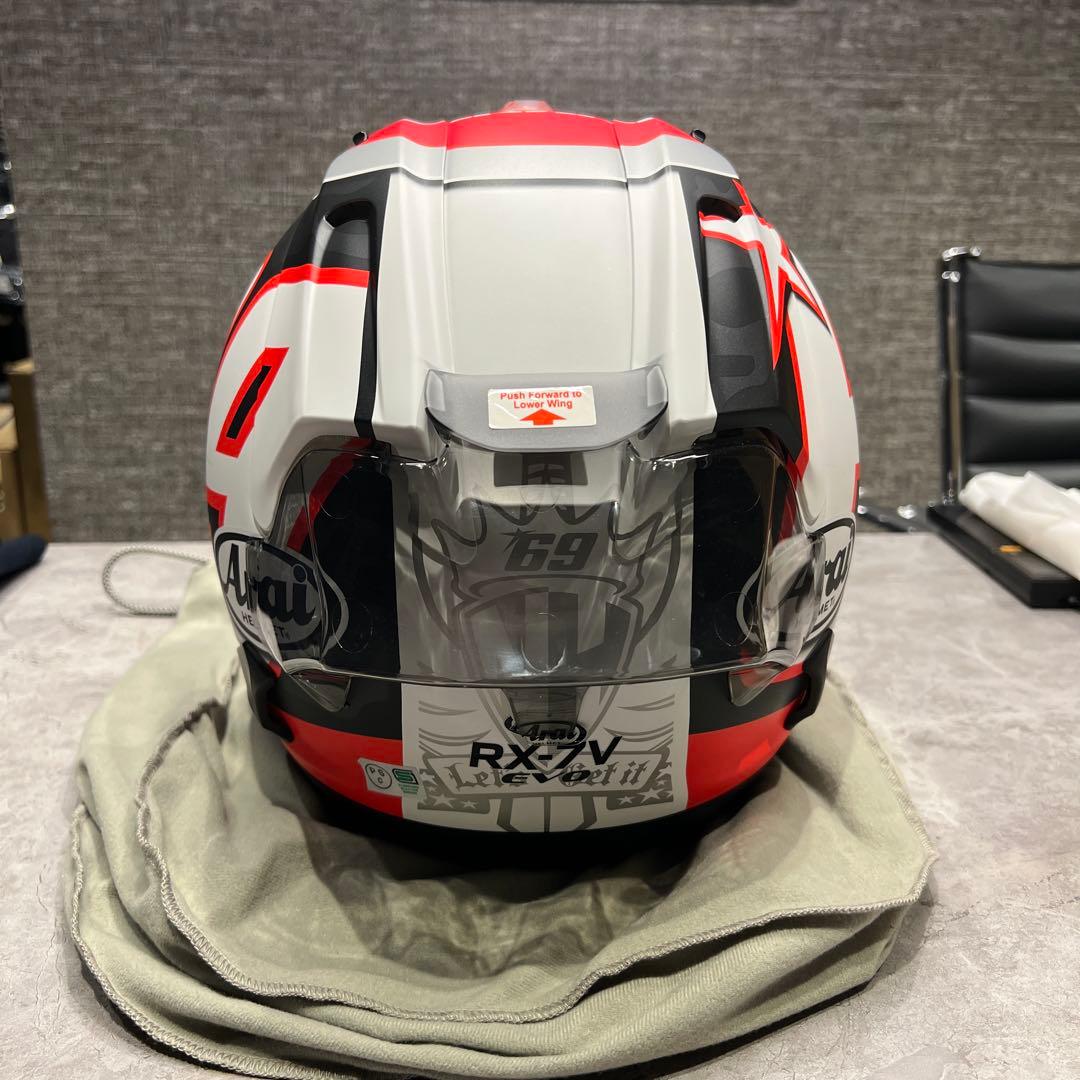 Arai R75 RX-7Vフルフェイスヘルメット 赤黒ニッキーヘイデンレプリカ