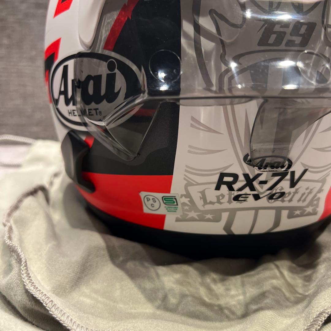 Arai R75 RX-7Vフルフェイスヘルメット 赤黒ニッキーヘイデンレプリカ