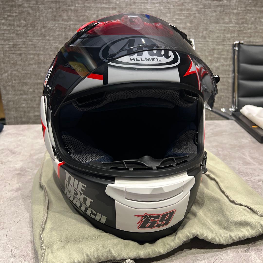 Arai R75 RX-7Vフルフェイスヘルメット 赤黒ニッキーヘイデンレプリカ