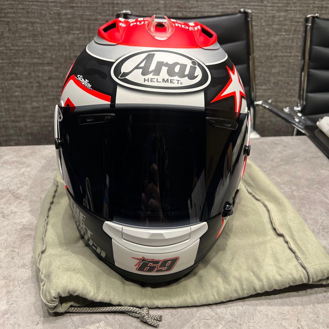 Arai R75 RX-7Vフルフェイスヘルメット 赤黒ニッキーヘイデンレプリカ
