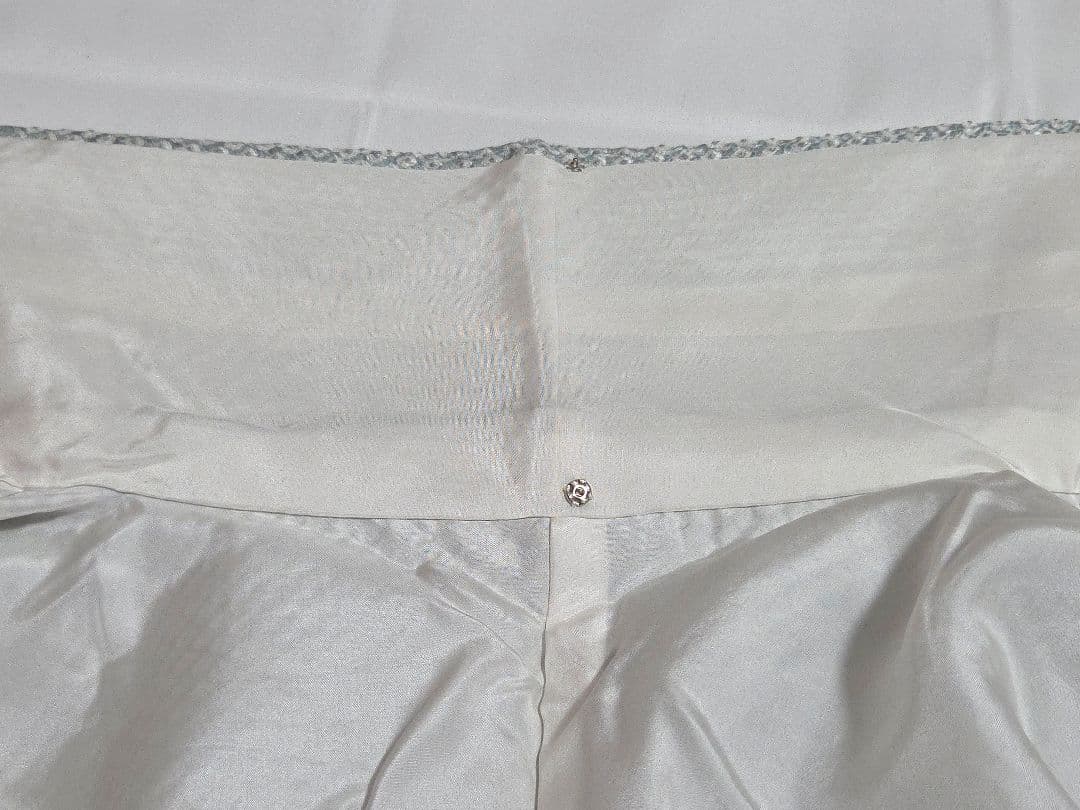 A5◆着物くつろぎ 総絞り 霞に辻が花 水色 白 袷 正絹 訪問着 着物