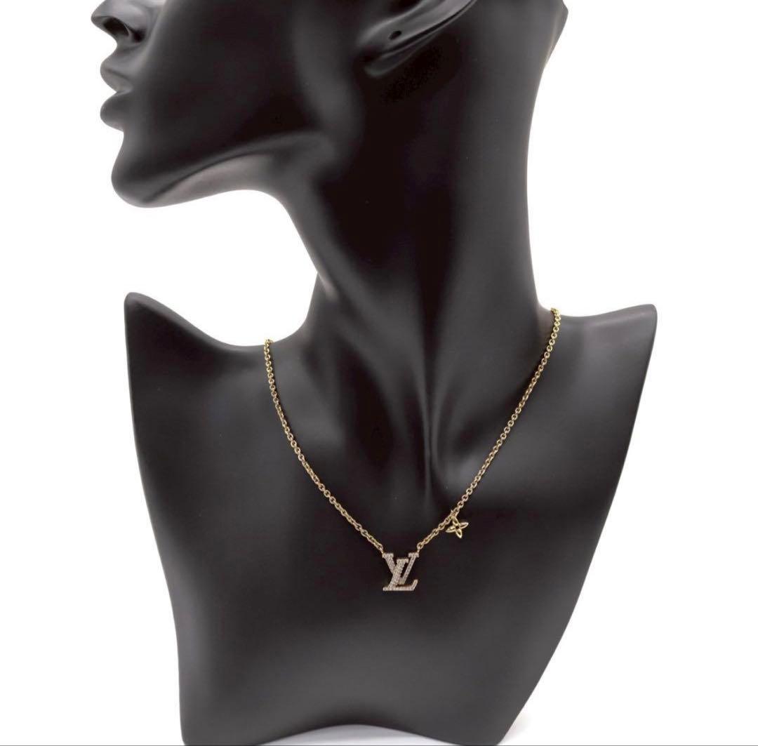 【美品】ルイヴィトン ネックレス LV アイコニック ゴールド ラインストーン