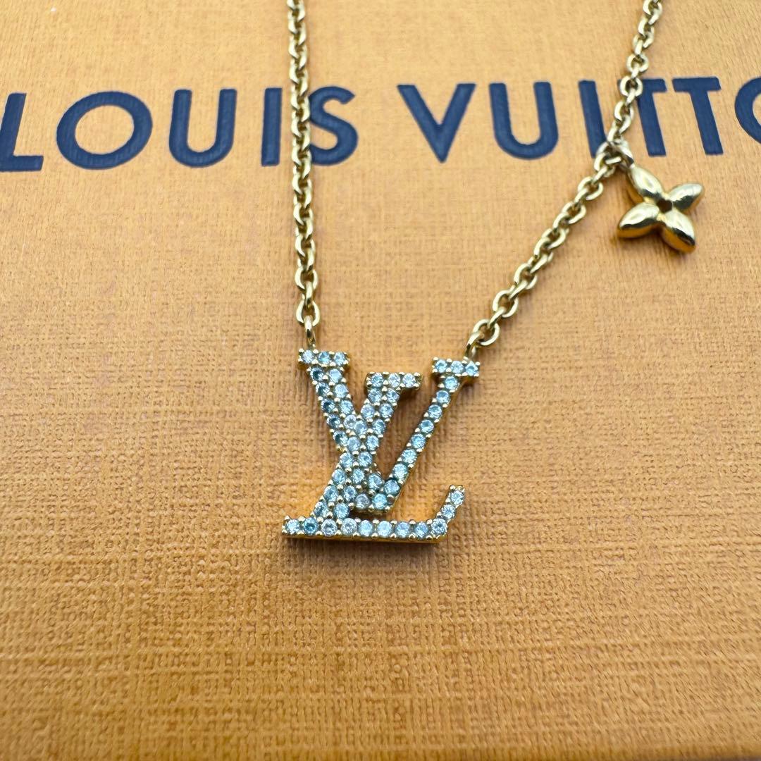 【美品】ルイヴィトン ネックレス LV アイコニック ゴールド ラインストーン