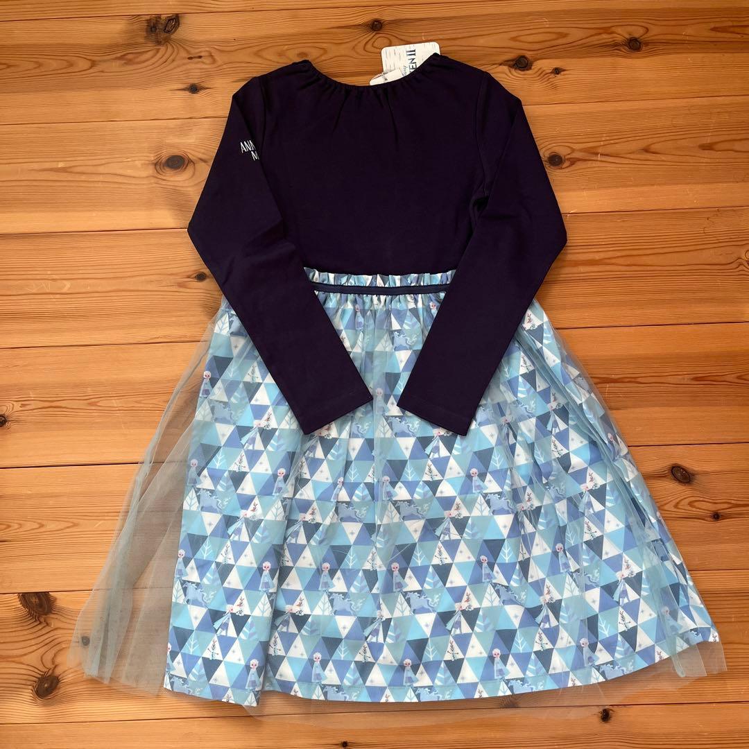 新品タグ付♡ANNA SU mimi♡アナ雪エルサ切り替えチュールワンピ 130