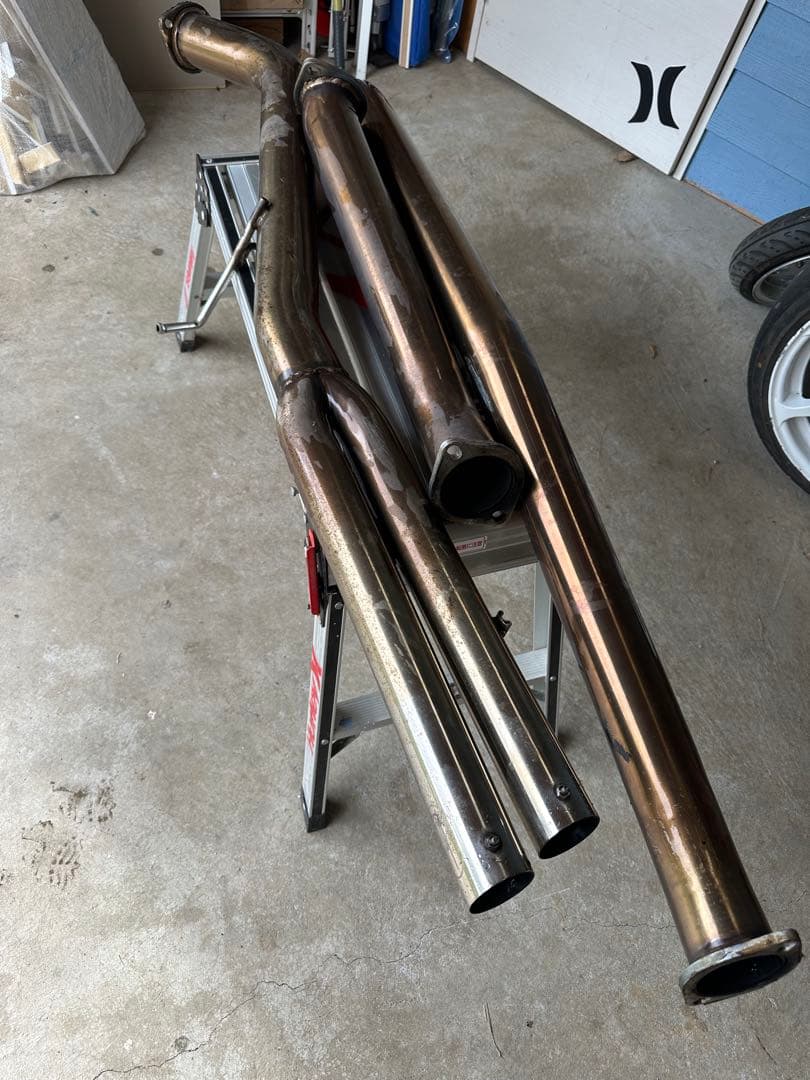 ラインハルト60パイフルストレートマフラーデュアル jzx100 サイレンサー付